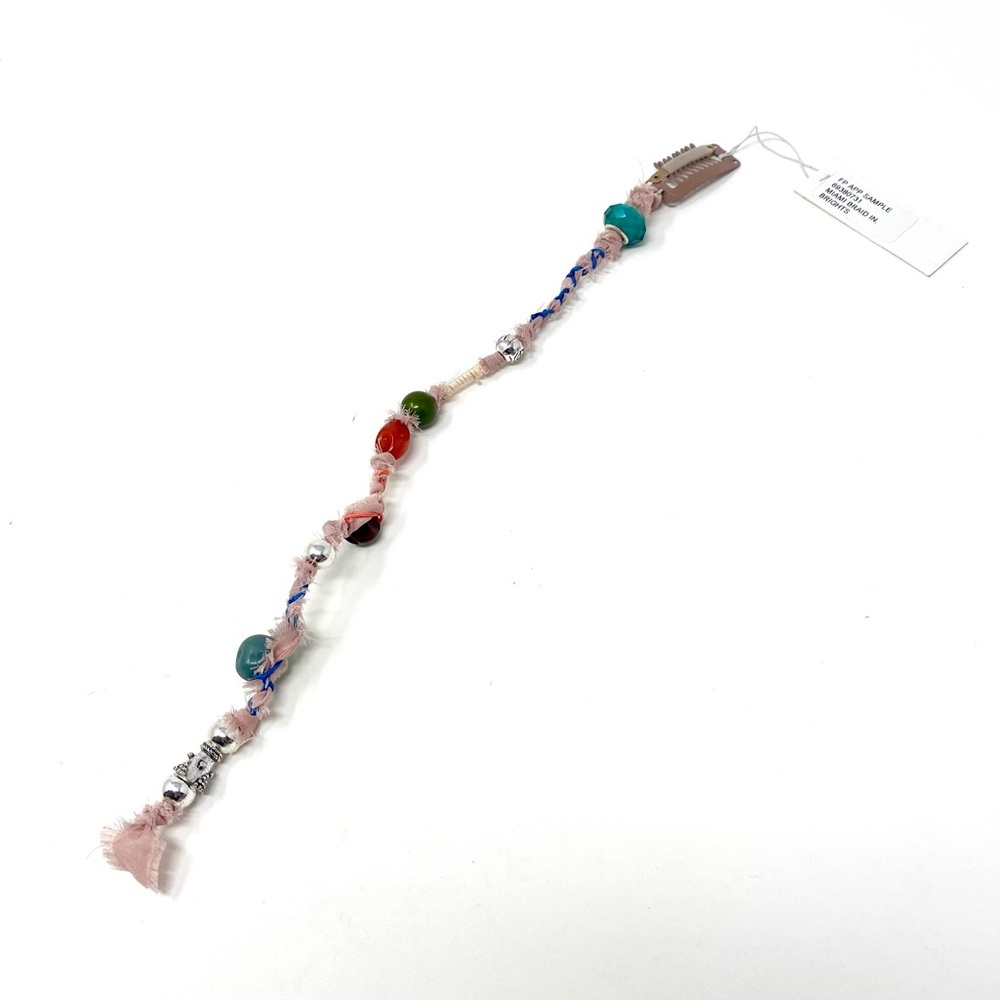 NWT Free People Miami Braid Ins Brights Pink Hair Accessory Beaded Clip - Picture 4 of 5